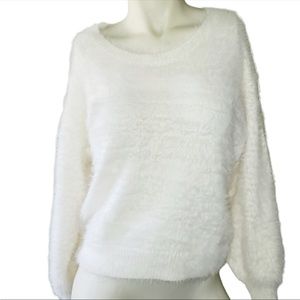 London Kaye fuzzy sweater.